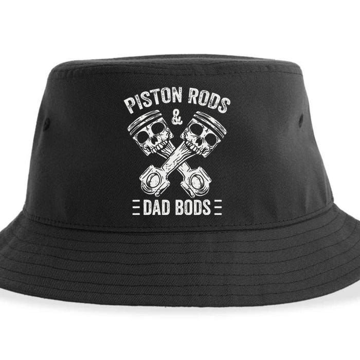 Piston Rods And Dad Bods Diesel Car Mechanic Garage Auto Sustainable Bucket Hat