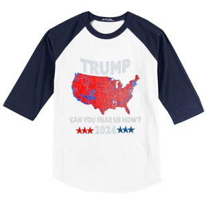 Patriotic Red And Blue Map Usa County Election Map Baseball Sleeve Shirt