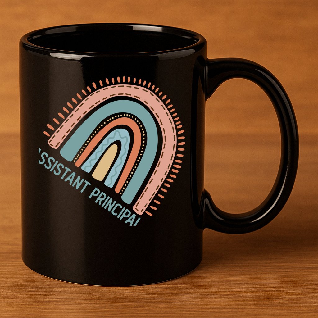 Pastel Rainbow Assistant Principal Gift 11oz C Handle Ceramic Mug