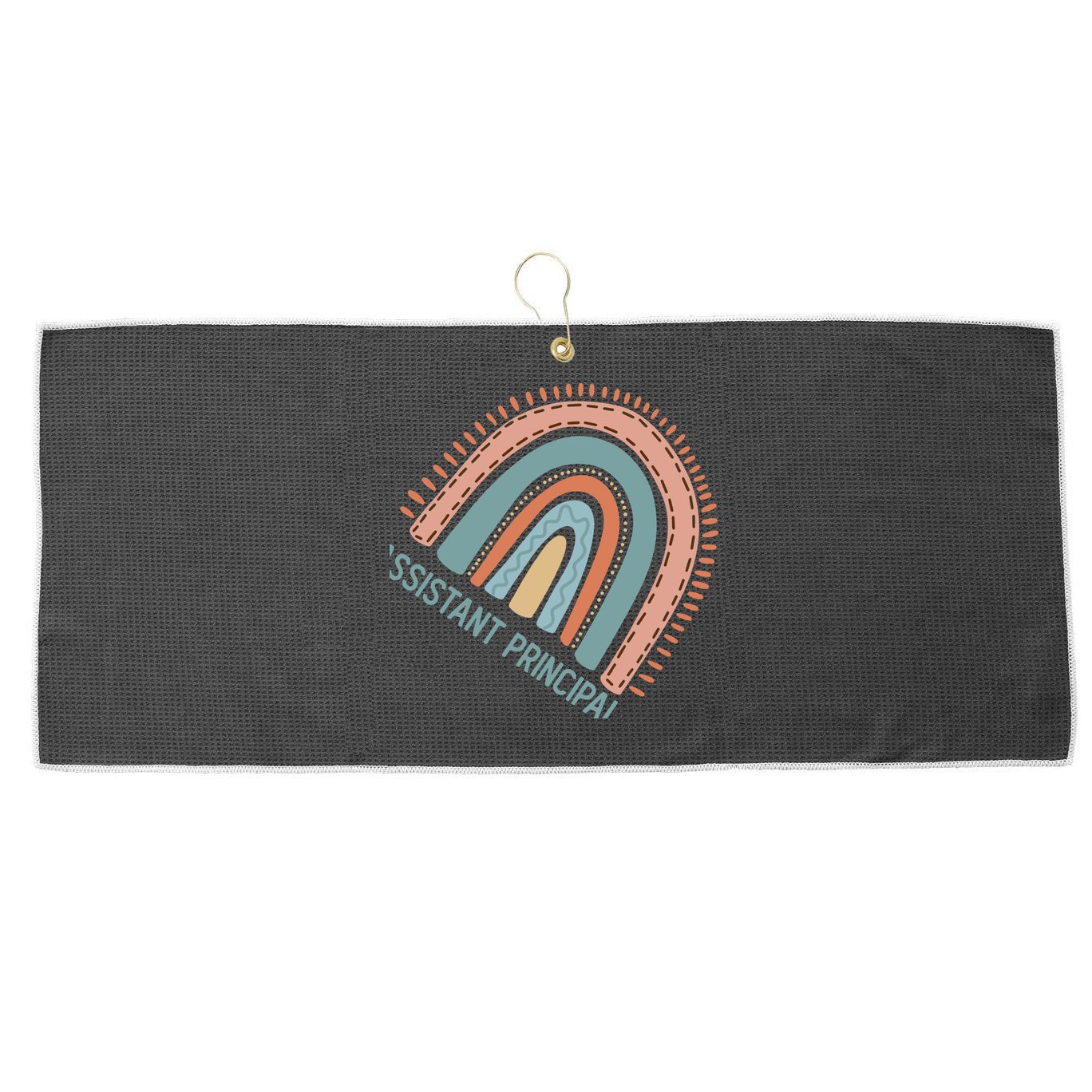 Pastel Rainbow Assistant Principal Gift Large Microfiber Waffle Golf Towel