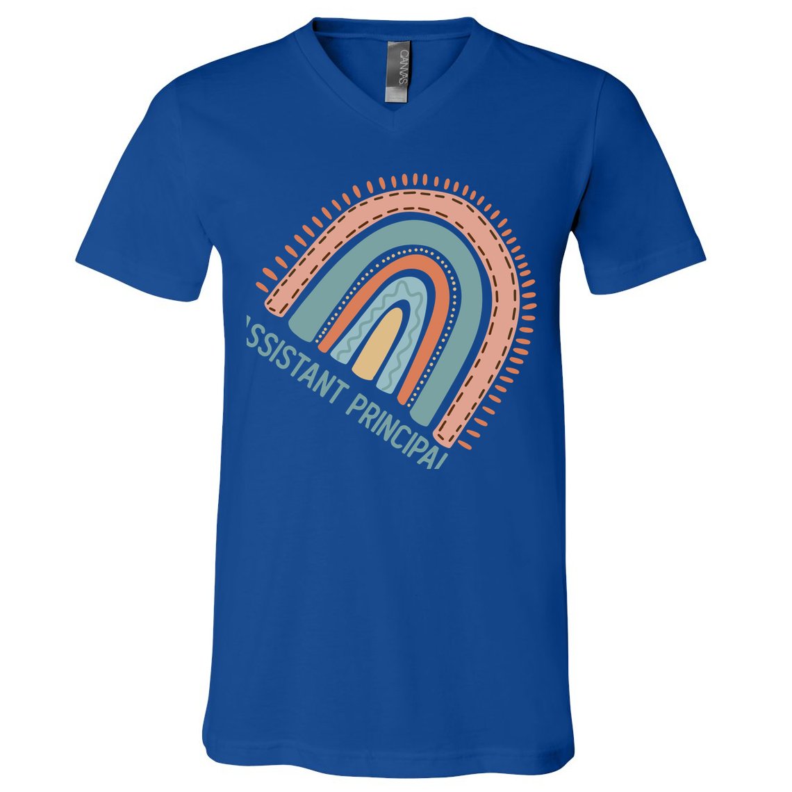 Pastel Rainbow Assistant Principal Gift V-Neck T-Shirt