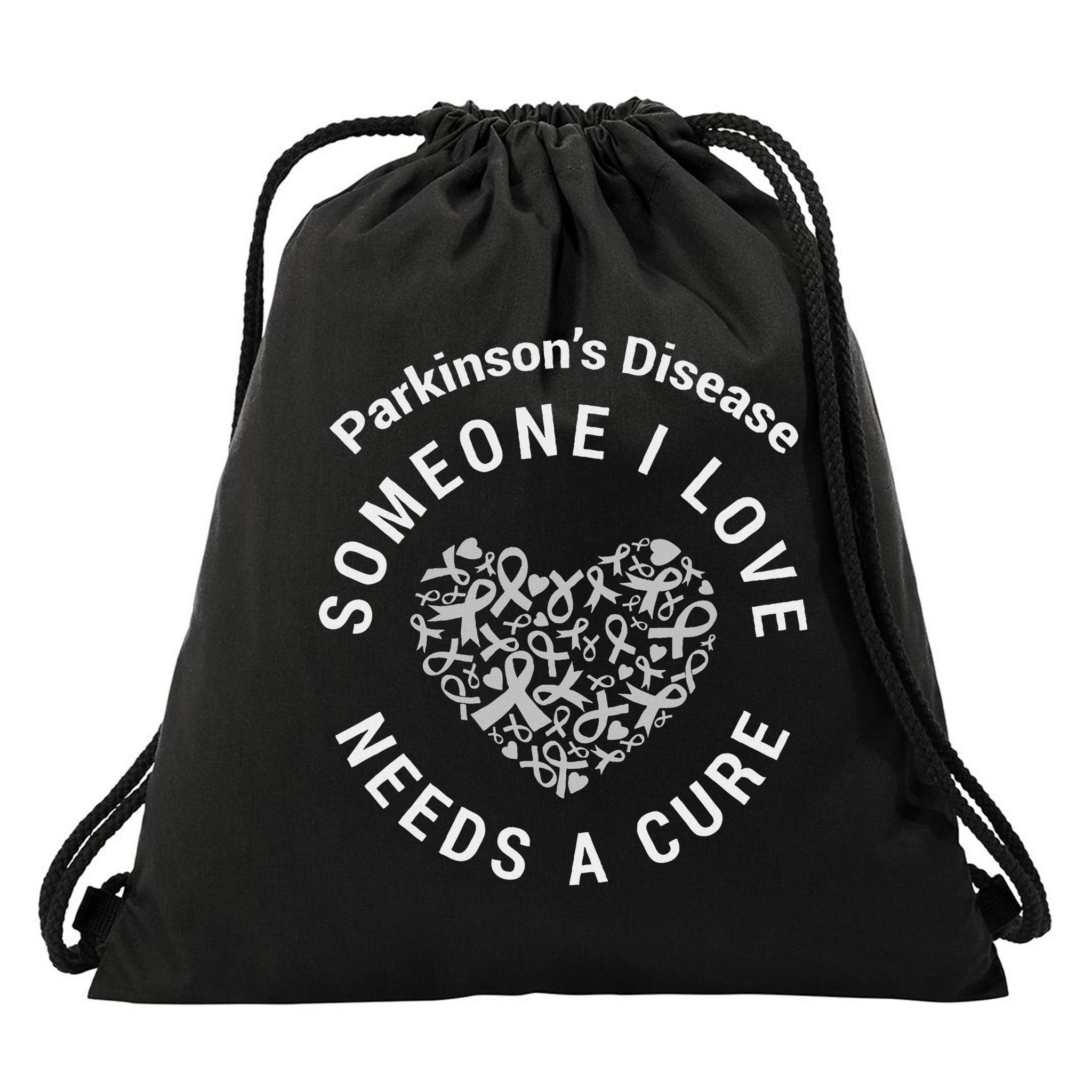 Parkinson's Raise Awareness Need Cure Love Family Support Drawstring Bag