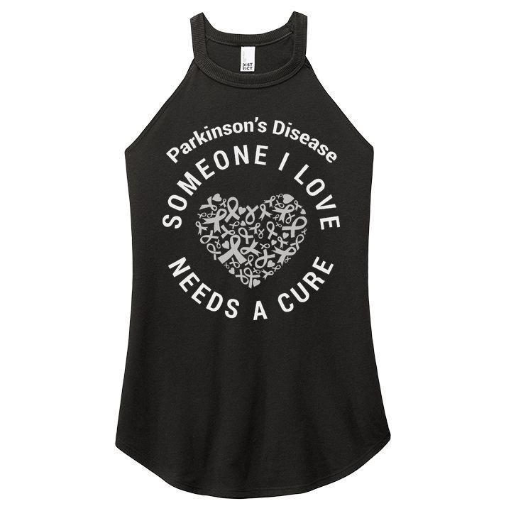 Parkinson's Raise Awareness Need Cure Love Family Support Women's Perfect Tri Rocker Tank