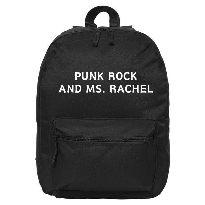 Punk Rock And Ms Rachel Funny Ms Rachel Parent 16 in Basic Backpack