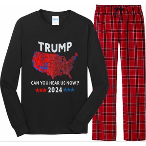 Patriotic Red And Blue Map Usa County Election Map Gift Long Sleeve Pajama Set