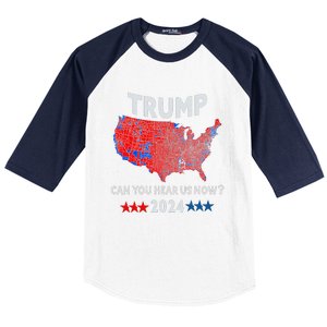 Patriotic Red And Blue Map Usa County Election Map Gift Baseball Sleeve Shirt