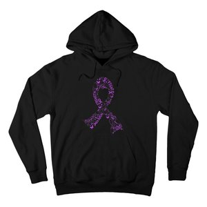 Purple Ribbon Awarene Cancer Fight Warrior Hoodie