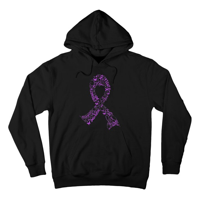 Purple Ribbon Awarene Cancer Fight Warrior Hoodie