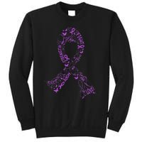 Purple Ribbon Awarene Cancer Fight Warrior Sweatshirt