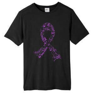 Purple Ribbon Awarene Cancer Fight Warrior Tall Fusion ChromaSoft Performance T-Shirt