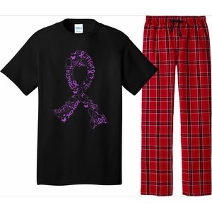 Purple Ribbon Awarene Cancer Fight Warrior Pajama Set