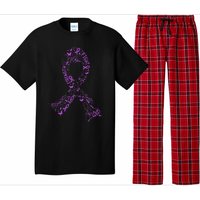 Purple Ribbon Awarene Cancer Fight Warrior Pajama Set