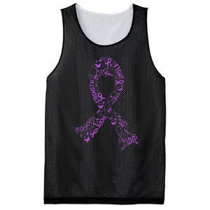 Purple Ribbon Awarene Cancer Fight Warrior Mesh Reversible Basketball Jersey Tank