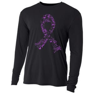 Purple Ribbon Awarene Cancer Fight Warrior Cooling Performance Long Sleeve Crew