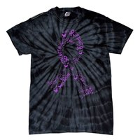 Purple Ribbon Awarene Cancer Fight Warrior Tie-Dye T-Shirt