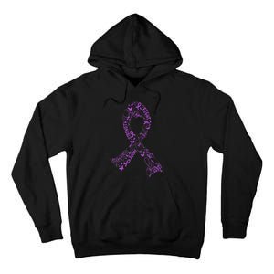 Purple Ribbon Awarene Cancer Fight Warrior Tall Hoodie