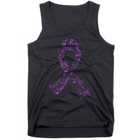 Purple Ribbon Awarene Cancer Fight Warrior Tank Top