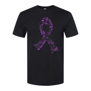 Purple Ribbon Awarene Cancer Fight Warrior Softstyle CVC T-Shirt