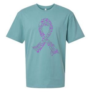 Purple Ribbon Awarene Cancer Fight Warrior Sueded Cloud Jersey T-Shirt