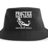 Practice Safe Sacks Funny Football Sustainable Bucket Hat