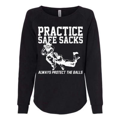 Practice Safe Sacks Funny Football Womens California Wash Sweatshirt