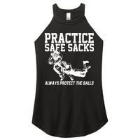 Practice Safe Sacks Funny Football Women's Perfect Tri Rocker Tank