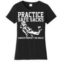 Practice Safe Sacks Funny Football Women's T-Shirt