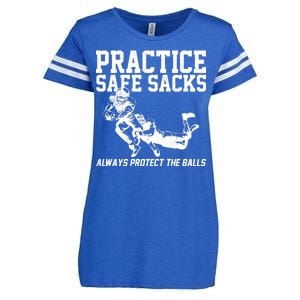 Practice Safe Sacks Funny Football Enza Ladies Jersey Football T-Shirt