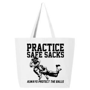 Practice Safe Sacks Funny Football 25L Jumbo Tote