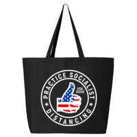 Practice Socialist Distancing Emblem USA Flag Thumbs Up  25L Jumbo Tote