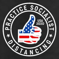 Practice Socialist Distancing Emblem USA Flag Thumbs Up  25L Jumbo Tote