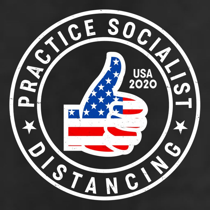 Practice Socialist Distancing Emblem USA Flag Thumbs Up  25L Jumbo Tote