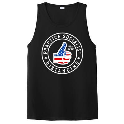 Practice Socialist Distancing Emblem USA Flag Thumbs Up  PosiCharge Competitor Tank