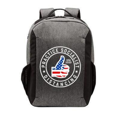 Practice Socialist Distancing Emblem USA Flag Thumbs Up  Vector Backpack