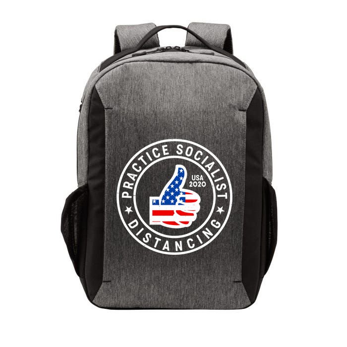 Practice Socialist Distancing Emblem USA Flag Thumbs Up  Vector Backpack