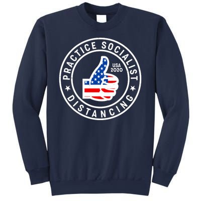 Practice Socialist Distancing Emblem USA Flag Thumbs Up  Sweatshirt