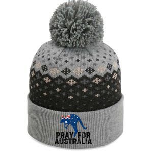 Pray for Australia Kangaroo Australian Flag The Baniff Cuffed Pom Beanie