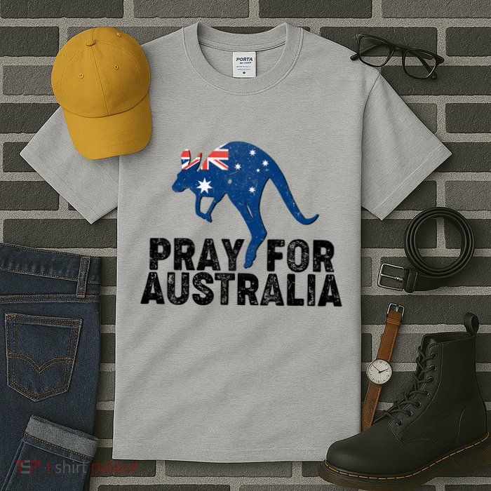 Pray for Australia Kangaroo Australian Flag Tall T-Shirt