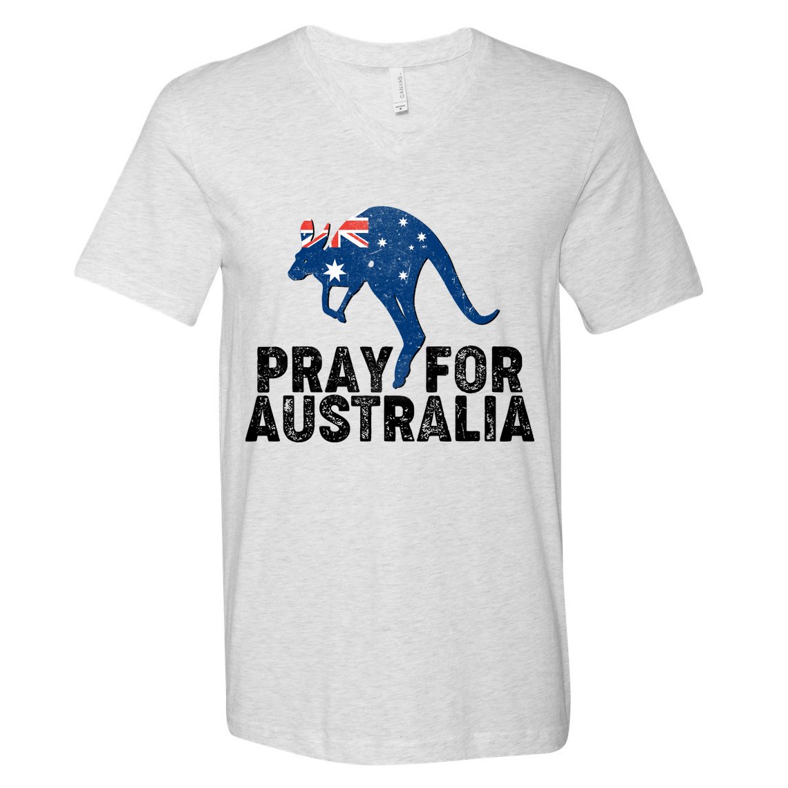 Pray for Australia Kangaroo Australian Flag V-Neck T-Shirt
