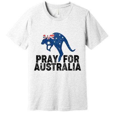 Pray for Australia Kangaroo Australian Flag Premium T-Shirt