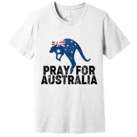 Pray for Australia Kangaroo Australian Flag Premium T-Shirt