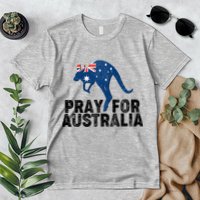 Pray for Australia Kangaroo Australian Flag Premium T-Shirt