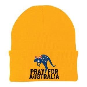 Pray for Australia Kangaroo Australian Flag Knit Cap Winter Beanie