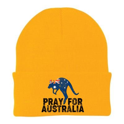 Pray for Australia Kangaroo Australian Flag Knit Cap Winter Beanie