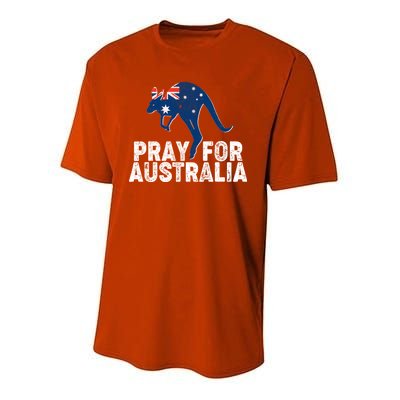 Pray for Australia Kangaroo Australian Flag Youth Performance Sprint T-Shirt