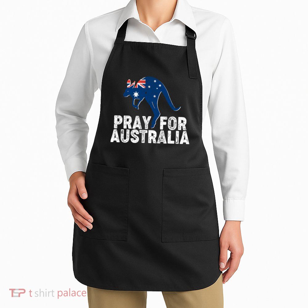 Pray for Australia Kangaroo Australian Flag Apron