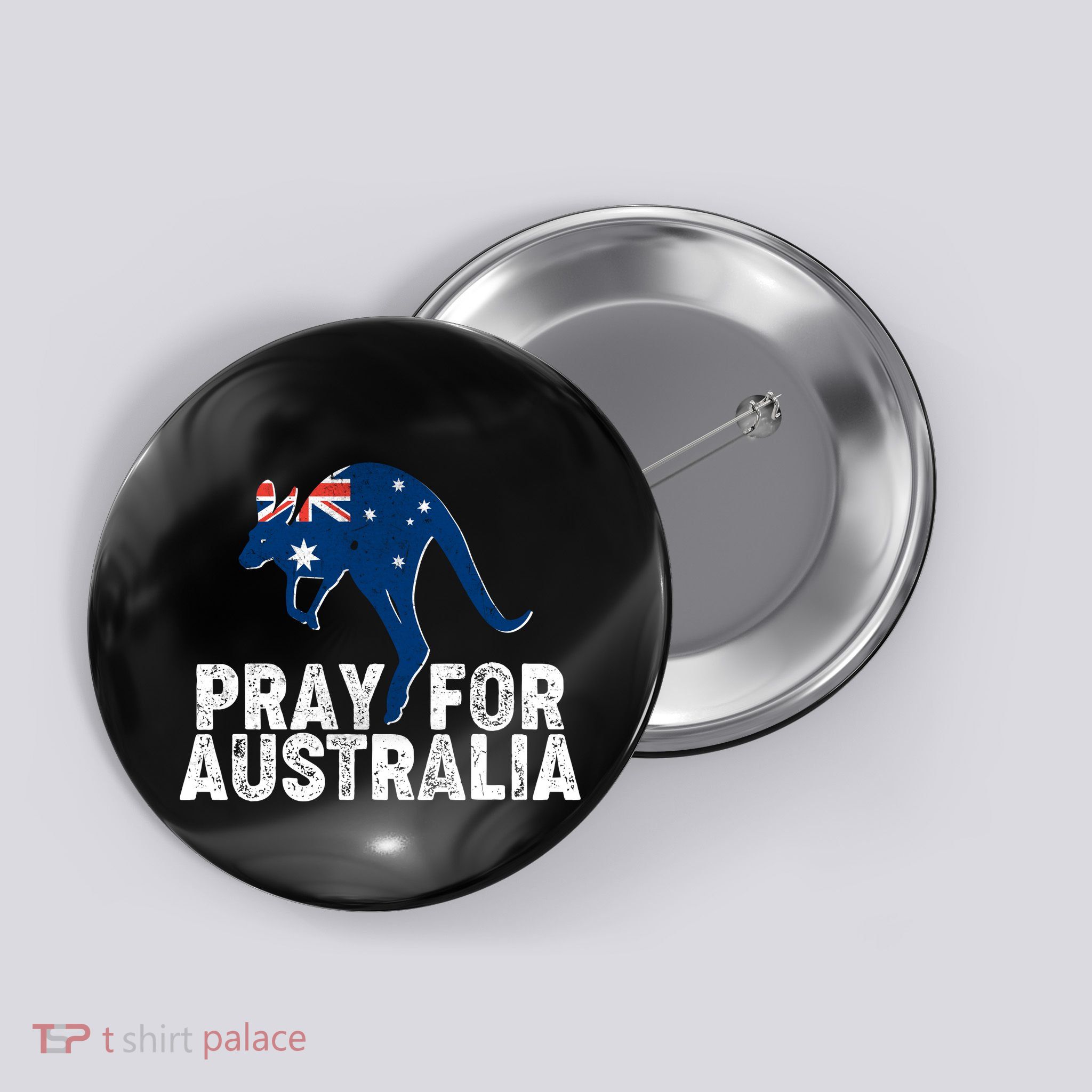 Pray for Australia Kangaroo Australian Flag Button