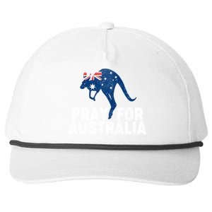 Pray for Australia Kangaroo Australian Flag Snapback Five-Panel Rope Hat