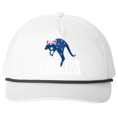 Pray for Australia Kangaroo Australian Flag Snapback Five-Panel Rope Hat