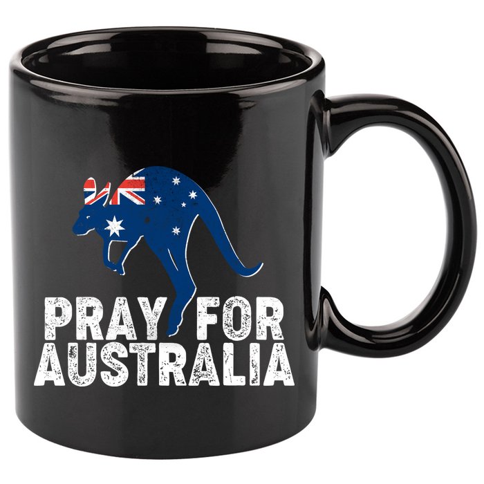 Pray for Australia Kangaroo Australian Flag 11oz C Handle Ceramic Mug